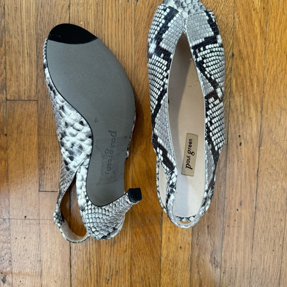 Paul Green Leather Snake Textured Heels Pumps - Picture 4 of 6